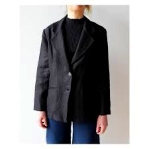 Jesse Kamm Black Linen Blazer